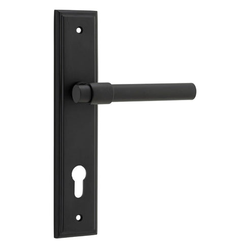 Iver Helsinki Door Lever Handle On Stepped Backplate - primehardware
