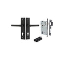 IVER Helsinki Door Lever Handle On Stepped Backplate | Entrance Kit (Key/Key) | 7 Finishes - Matt Black