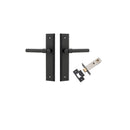 IVER Helsinki Door Lever Handle On Stepped Backplate | Passage Kit | 7 Finishes - Matt Black