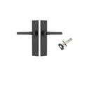 IVER Helsinki Door Lever Handle On Chamfered Backplate | Passage Kit | 7 Finishes - Matt Black