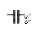IVER Helsinki Door Lever Handle On Chamfered Backplate | Separate Privacy Kit | 7 Finishes - Matt Black