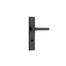 IVER Helsinki Door Lever Handle On Chamfered Backplate | Privacy Lever Set Only | 7 Finishes - Matt Black