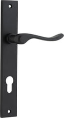 IVER Stirling Door Lever Handle On Rectangular Backplate | Entrance Lever Set Only | 8 Finishes - Matt Black