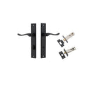 IVER Stirling Door Lever Handle On Rectangular Backplate | Separate Privacy Kit | 8 Finishes - Matt Black