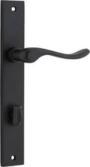 IVER Stirling Door Lever Handle On Rectangular Backplate | Privacy Lever Set Only | 8 Finishes - Matt Black
