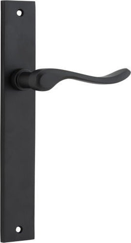 IVER Stirling Door Lever Handle On Rectangular Backplate | Passage Lever Set Only | 8 Finishes - Matt Black