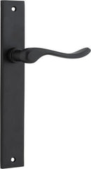 IVER Stirling Door Lever Handle On Rectangular Backplate | Passage Lever Set Only | 8 Finishes - Matt Black