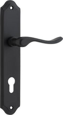 IVER Stirling Door Lever Handle On Shouldered Backplate | Entrance Lever Set Only | 8 Finishes - Matt Black