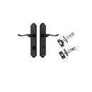 IVER Stirling Door Lever Handle On Shouldered Backplate | Separate Privacy Kit | 8 Finishes - Matt Black