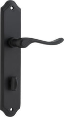 IVER Stirling Door Lever Handle On Shouldered Backplate | Privacy Lever Set Only | 8 Finishes - Matt Black
