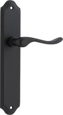 IVER Stirling Door Lever Handle On Shouldered Backplate | Passage Lever Set Only | 8 Finishes - Matt Black