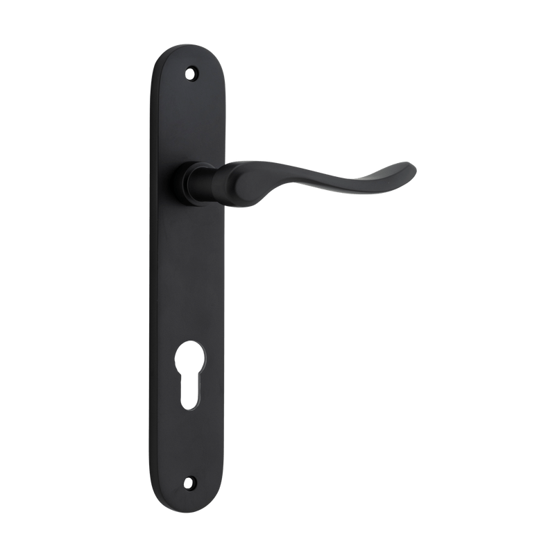 Iver Stirling Door Lever Handle On Oval Backplate - primehardware