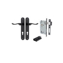 Iver Stirling Solid Brass Door Lever on Oval Backplate | Entrance Kit (Key/Key) | 8 Finishes - Matt Black