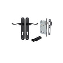 Iver Stirling Solid Brass Door Lever on Oval Backplate | Entrance Kit (Key/Thumb) | 8 Finishes - Matt Black