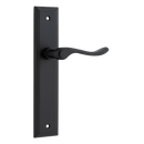 IVER Stirling Door Lever Handle On Stepped Backplate | Passage Lever Set Only | 8 Finishes - Matt Black