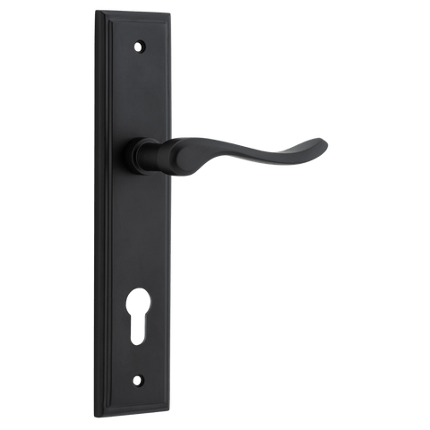 Iver Stirling Door Lever Handle On Stepped Backplate - primehardware