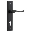 IVER Stirling Door Lever Handle On Stepped Backplate | Entrance Lever Set Only | 8 Finishes - Matt Black