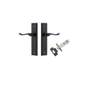 IVER Stirling Door Lever Handle On Stepped Backplate | Passage Kit | 8 Finishes - Matt Black