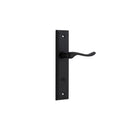 IVER Stirling Door Lever Handle On Stepped Backplate | Privacy Lever Set Only | 8 Finishes - Matt Black