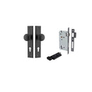 IVER Cambridge Door Knob On Chamfered Backplate | Entrance Kit (Key/Thumb) | 9 Finishes - Matt Black