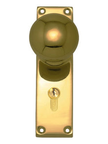Superior Brass Knob Lock CC 47.6mm PVD Polished Brass PVD Anti-Tarnish Brass 150x42mm (Pair)