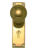 Superior Brass Knob Lock (CC 47.6mm) PVD PB 150x42mm - primehardware