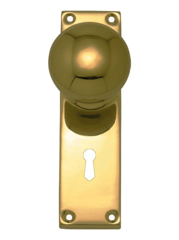 Superior Brass Knob Lock (CC 57mm) PVD PB 150x42mm - primehardware