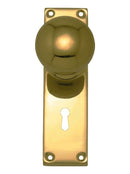 Superior Brass Knob Lock (CC 57mm) PVD PB 150x42mm - primehardware