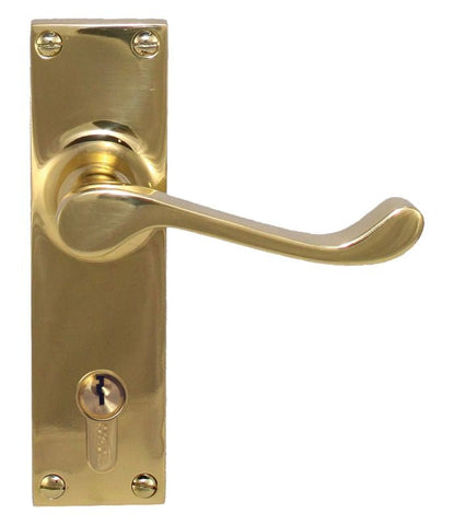 Superior Brass Lever Lock (CC 47.6mm) PVD PB 150x42mm ONLY LEVER SET - primehardware