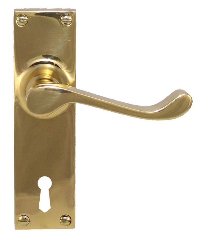 Superior Brass Lever Lock (CC 57mm) PVD PB 150x42mm ONLY LEVER SET - primehardware