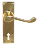 Superior Brass Lever Lock (CC 57mm) PVD PB 150x42mm ONLY LEVER SET - primehardware