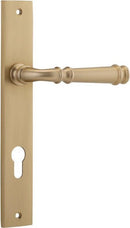 IVER Verona Door Lever Handle On Rectangular Backplate | Entrance Lever Set Only | 9 Finishes - Brushed Brass