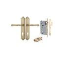 IVER Verona Door Lever Handle On Shouldered Backplate | Entrance Kit (Key/Key) | 9 Finishes - Brushed Brass