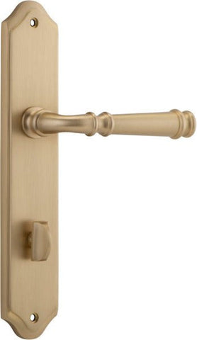 IVER Verona Door Lever Handle On Shouldered Backplate | Privacy Lever Set Only | 9 Finishes - Brushed Brass
