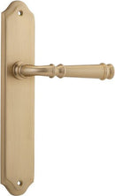 IVER Verona Door Lever Handle On Shouldered Backplate | Passage Lever Set Only | 9 Finishes - Brushed Brass