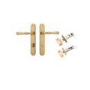 Iver Verona Solid Brass Door Lever on Oval Backplate | Separate Privacy Kit | 9 Finishes - Brushed Brass