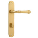 Iver Verona Solid Brass Door Lever on Oval Backplate | Privacy Lever Set Only | 9 Finishes - Brushed Brass