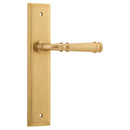 IVER Verona Door Lever Handle On Stepped Backplate | Passage Lever Set Only | 9 Finishes - Brushed Brass