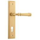 IVER Verona Door Lever Handle On Stepped Backplate | Entrance Lever Set Only | 9 Finishes - Brushed Brass