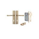 IVER Verona Door Lever Handle On Stepped Backplate | Entrance Kit (Key/Key) | 9 Finishes - Brushed Brass