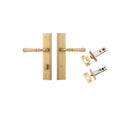 IVER Verona Door Lever Handle On Stepped Backplate | Separate Privacy Kit | 9 Finishes - Brushed Brass