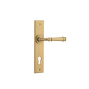 IVER Verona Door Lever Handle On Chamfered Backplate | Entrance Lever Set Only | 9 Finishes - Brushed Brass