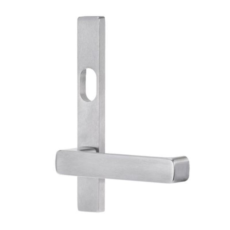 Lockwood 4601 Square End Plate With Cylinder Hole & 76 Lever Satin Chrome 4601/76SC - primehardware