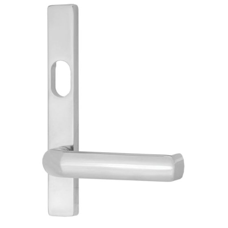 Lockwood 4601 Square End Plate With Cylinder Hole & 77 Lever Chrome Plate 4601/77CP - primehardware