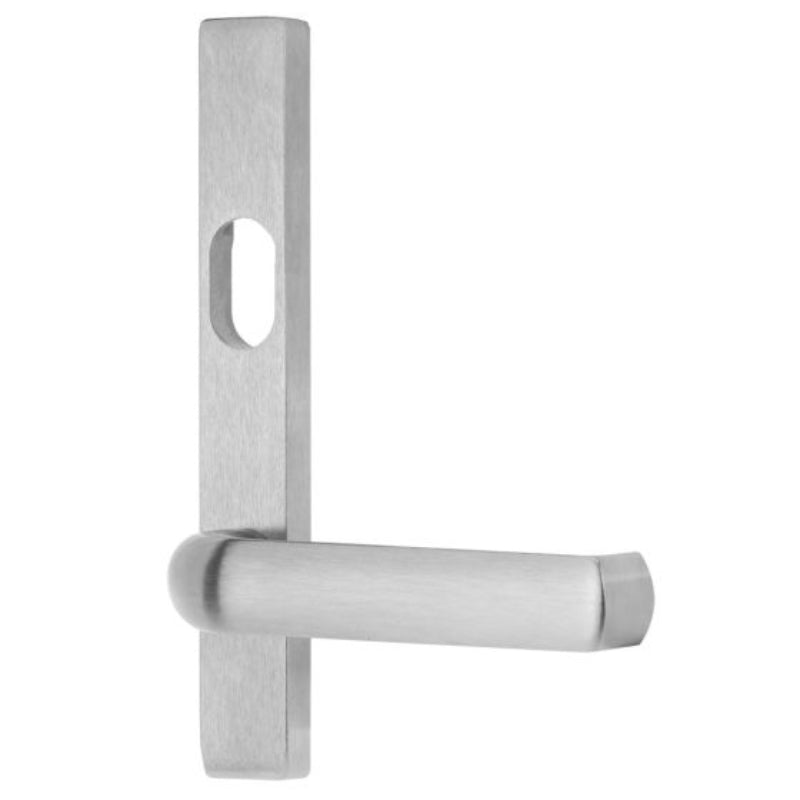 Lockwood 4601 Square End Plate With Cylinder Hole & 77 Lever Satin Chrome 4601/77SC - primehardware