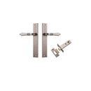 IVER Sarlat Lever Door Handle On Rectangular Backplate | Passage Kit | 10 Finishes - Distressed Nickel