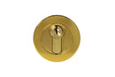 Gold door lock on a white background
