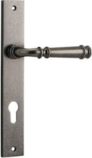 IVER Verona Door Lever Handle On Rectangular Backplate | Entrance Lever Set Only | 9 Finishes - Distressed Nickel