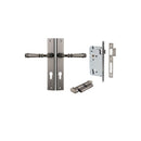 IVER Verona Door Lever Handle On Rectangular Backplate | Entrance Kit (Key/Thumb) | 9 Finishes - Distressed Nickel