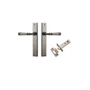 IVER Verona Door Lever Handle On Rectangular Backplate | Passage Kit | 9 Finishes - Distressed Nickel